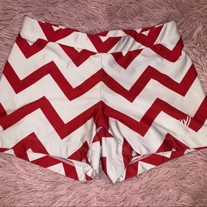 Red and varsity white spandex